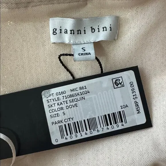 Gianni Bini Kate Sequin Maxi Skirt Dove Silver NWT Size Small Holiday Party - Picture 5 of 6